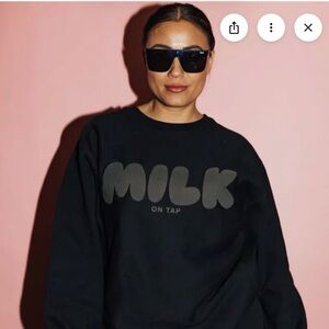Milk On Tap Women's Black Crew Neck Sweater